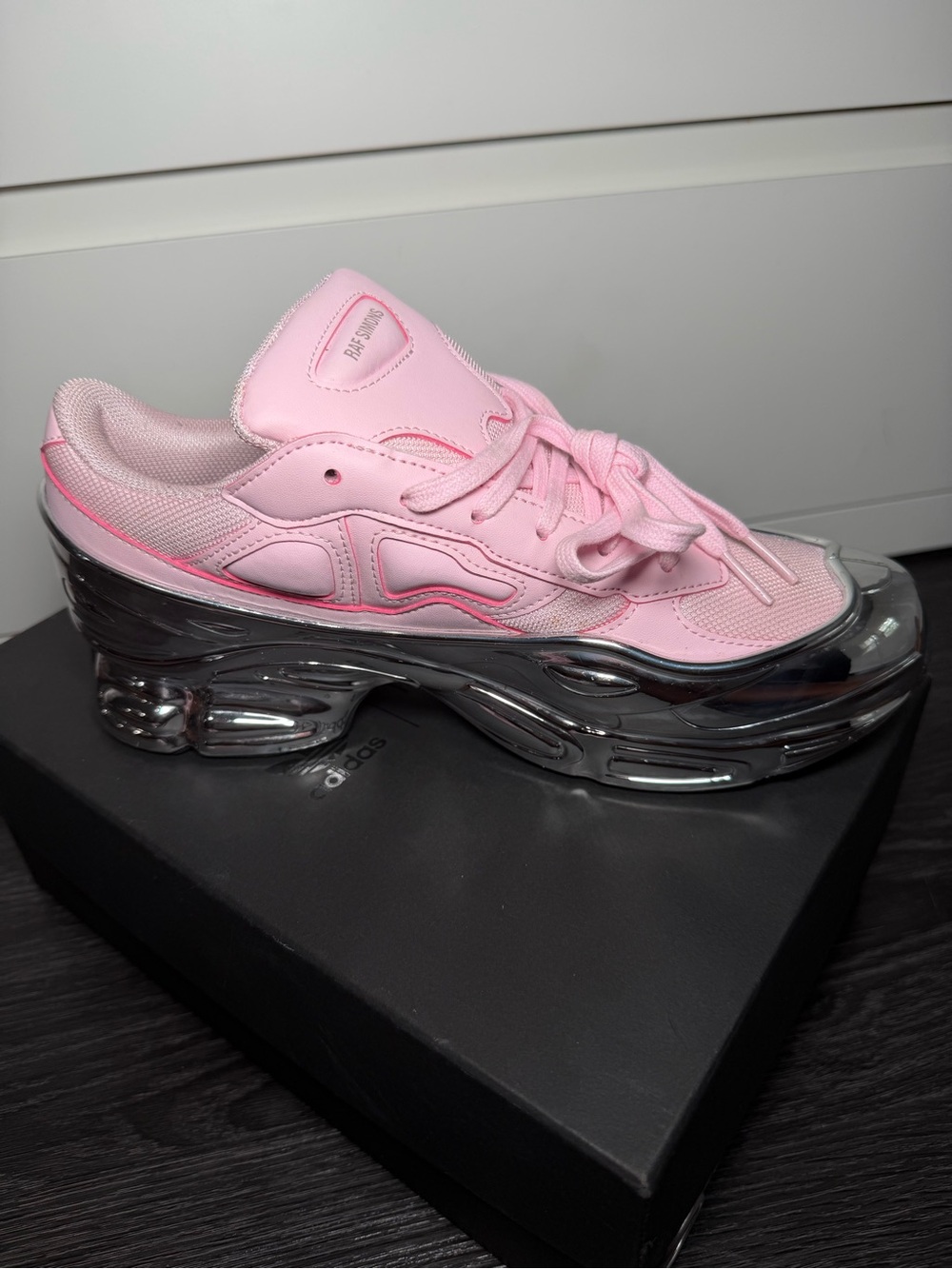 ADDIDAS X RAF
Pink & Silver Runner Sneakers - Picture 3 of 8